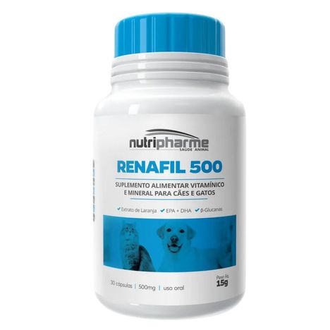 Suplemento Alimentar Renafil Cães E Gatos 500 - 30 Cápsulas