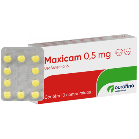 Anti-inflamatório Maxicam para Cães e Gatos em Blister com 10 Comprimidos de 0,5 mg Anti-inflamatório Maxicam para Cães e Gatos em Blister com 10 Comprimidos de 0,5 mg