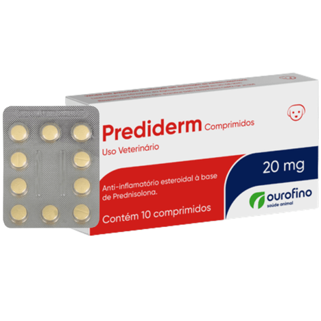 Anti-inflamatório Prediderm para Cães em Blister com 10 Comprimidos de 20 mg Anti-inflamatório Prediderm para Cães em Blister com 10 Comprimidos de 20 mg