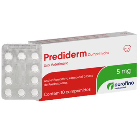 Anti-inflamatório Prediderm para Cães em Blister com 10 Comprimidos de 5 mg Anti-inflamatório Prediderm para Cães em Blister com 10 Comprimidos de 5 mg