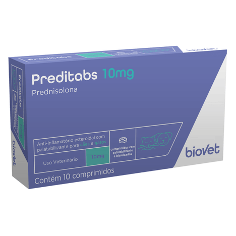 Anti-inflamatório Preditabs para Cães e Gatos com 10 Comprimidos de 10 mg Anti-inflamatório Preditabs para Cães e Gatos com 10 Comprimidos de 10 mg
