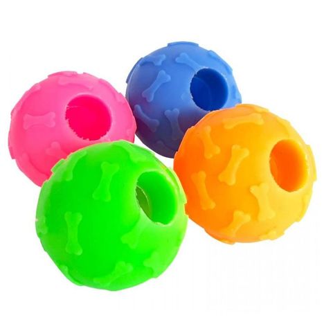 Brinquedo Bola Snacks em Vinil para Cães - Cores Sortidas