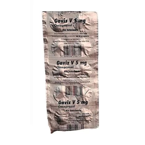 Antiácido Gaviz V para Cães e Gatos em Blister com 10 Comprimidos de 5 mg Antiácido Gaviz V para Cães e Gatos em Blister com 10 Comprimidos de 5 mg