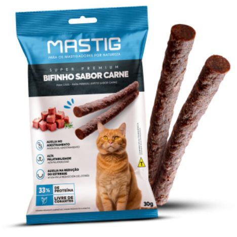 Bifinho Mastig para Gatos Sabor Carne 30g Bifinho Mastig para Gatos Sabor Carne 30g