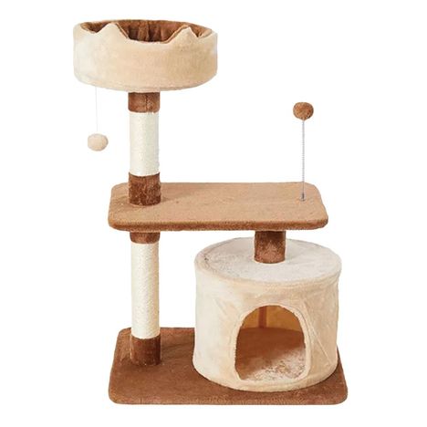 Arranhador Paris para Gatos com Toca, Base Estável e Torre de Observação Arranhador Paris para Gatos com Toca, Base Estável e Torre de Observação