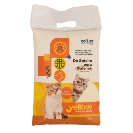 Areia Higiênica Biodegradável Yellow Refil 4 kg Areia Higiênica Biodegradável Yellow Refil 4 kg