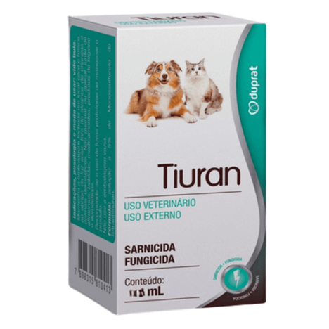 Sarnicida e Fungicida Tiuran para Cães e Gatos em Solução com 30 ml Sarnicida e Fungicida Tiuran para Cães e Gatos em Solução com 30 ml
