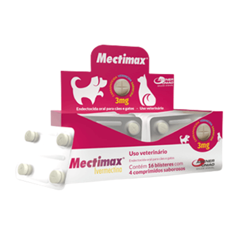 Antiparasitário Mectimax para Cães em Blister com 4 Comprimidos de 3 mg Antiparasitário Mectimax para Cães em Blister com 4 Comprimidos de 3 mg