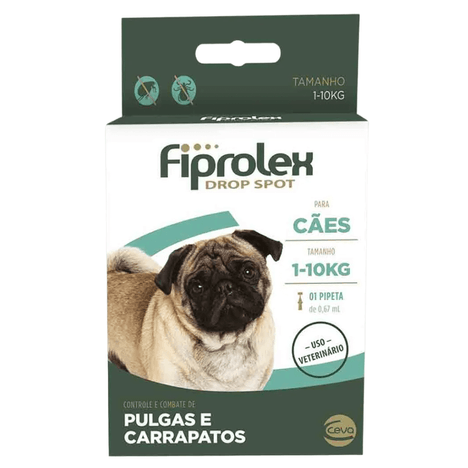 Antipulgas e Carrapatos Fiprolex Drop Spot de 0,67 mL para Cães até 10 Kg Antipulgas e Carrapatos Fiprolex Drop Spot de 0,67 mL para Cães até 10 Kg