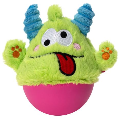 Brinquedo Interativo Tumbler Monstro Pelúcia com Borracha Verde para Cães - Q Monster