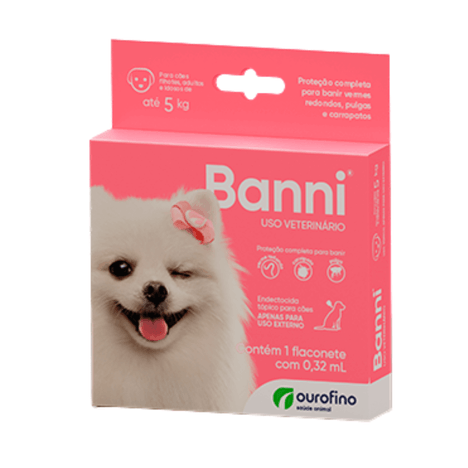 Antipulgas Banni para Cães 0,32ml até 5kg Antipulgas Banni para Cães 0,32ml até 5kg