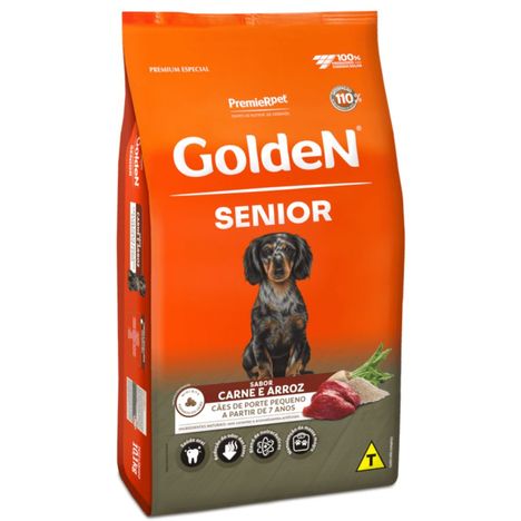 Ração Golden Formula para Cães Sênior de Porte Pequeno Sabor Carne e Arroz 3 kg Ração Golden Formula para Cães Sênior de Porte Pequeno Sabor Carne e Arroz 3 kg