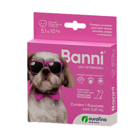 Antipulgas Banni para Cães 0,67ml de 5kg á 10kg Antipulgas Banni para Cães 0,67ml de 5kg á 10kg