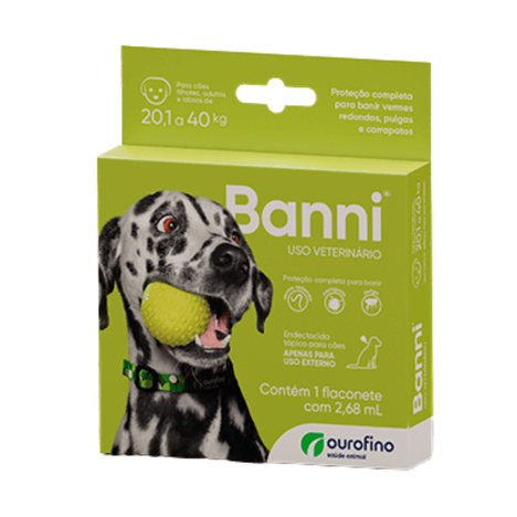 Antipulgas Banni para Cães 2,68ml de 20kg á 40kg Antipulgas Banni para Cães 2,68ml de 20kg á 40kg