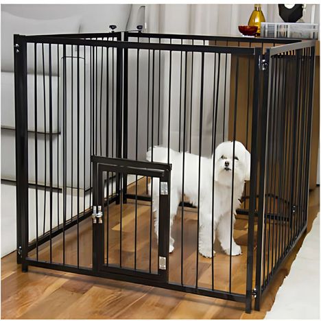 Canil com Portinhola Preto para Cães - NF Pet Canil com Portinhola Preto para Cães - NF Pet