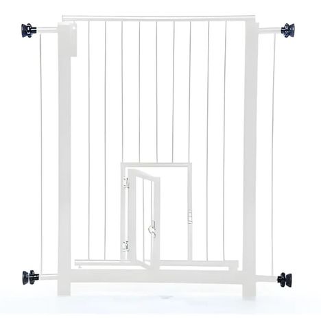 Portão Duo Plus 80cm Branco - NF Pet Portão Duo Plus 80cm Branco - NF Pet