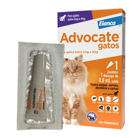 Antipulgas Advocate para Gatos de 4kg á 8kg 0,8ml Antipulgas Advocate para Gatos de 4kg á 8kg 0,8ml