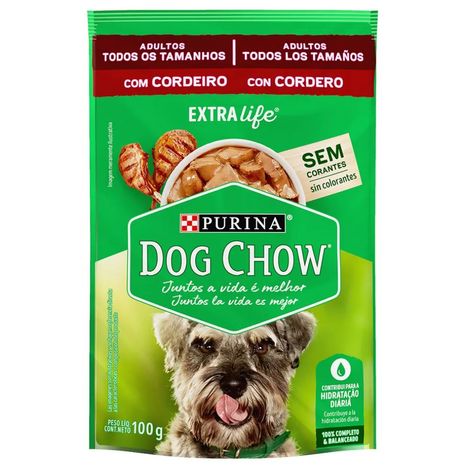 Ração Úmida Sachê Dog Chow Sabor Cordeiro para Cães Adultos de Todos os Tamanhos 100g Ração Úmida Sachê Dog Chow Sabor Cordeiro para Cães Adultos de Todos os Tamanhos 100g