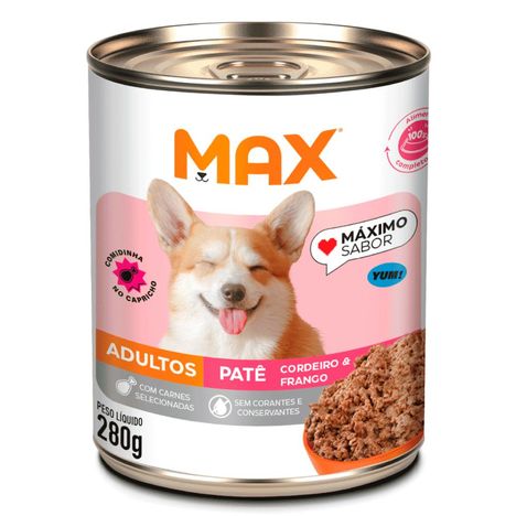 Patê Max Cães Adultos Sabor Cordeiro e Frango 280g