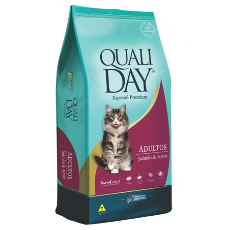 Ração Qualiday Para Gatos Adultos Sabor Salmão 3 kg Ração Qualiday Para Gatos Adultos Sabor Salmão 3 kg