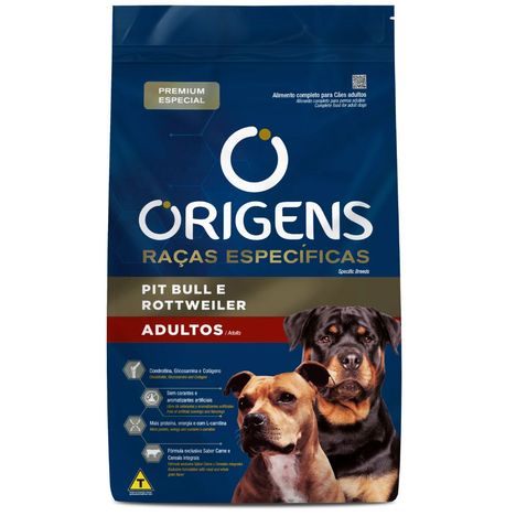Ração Origens Premium Especial Raças Específicas Cães Adultos Pit Bull e Rottweiler 15 kg Ração Origens Premium Especial Raças Específicas Cães Adultos Pit Bull e Rottweiler 15 kg