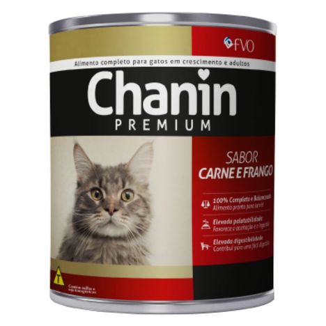 Ração Úmida Chanin Lata para Gatos Adultos Sabor Carne e Frango – 280g Ração Úmida Chanin Lata para Gatos Adultos Sabor Carne e Frango – 280g