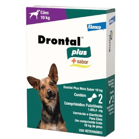 Vermífugo DrontaL Plus + Sabor até 10kg com 2 Comprimidos Vermífugo DrontaL Plus + Sabor até 10kg com 2 Comprimidos