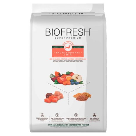 Ração Biofresh para Cães Adultos de Raças Pequenas e Mini Sabor Mix de Carnes 1 kg Ração Biofresh para Cães Adultos de Raças Pequenas e Mini Sabor Mix de Carnes 1 kg