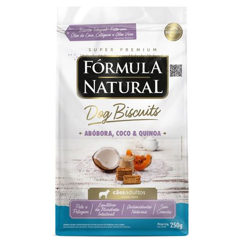 Biscoito Fórmula Natural Dog Biscuits Abóbora, Coco e Quinoa Cães Adultos 250g