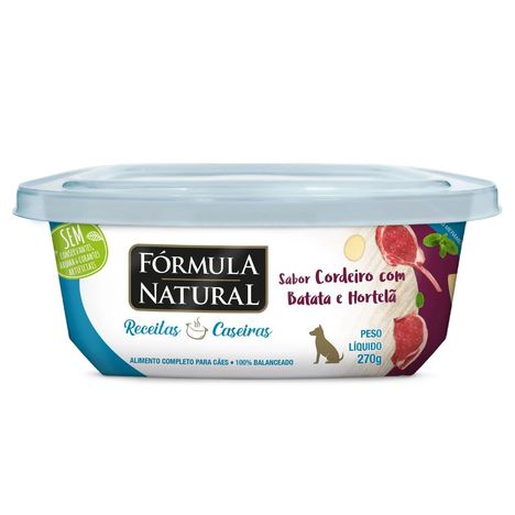 Ração Úmida Fórmula Natural Receitas Caseiras para Cães Adultos Sabor Cordeiro com Batata e Hortelã 270g