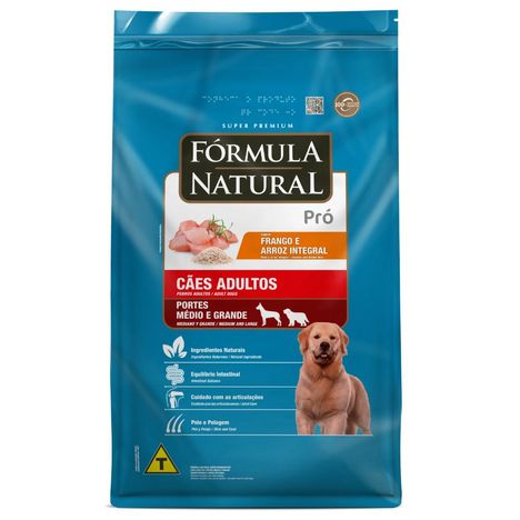 Ração Fórmula Natural Super Premium Pró para Cães Adultos de Portes Médio e Grande Sabor Frango e Arroz Integral 15 kg Ração Fórmula Natural Super Premium Pró para Cães Adultos de Portes Médio e Grande Sabor Frango e Arroz Integral 15 kg
