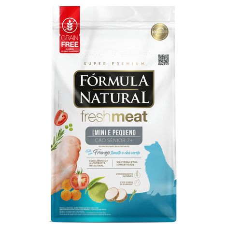 Ração Fórmula Natural Super Premium Fresh Meat para Cães Sênior de Portes Mini e Pequeno Frango, Tomate e Chá Verde 2,5kg