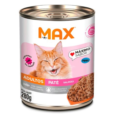 Patê Max Cat Adultos Sabor Salmão 280g Patê Max Cat Adultos Sabor Salmão 280g