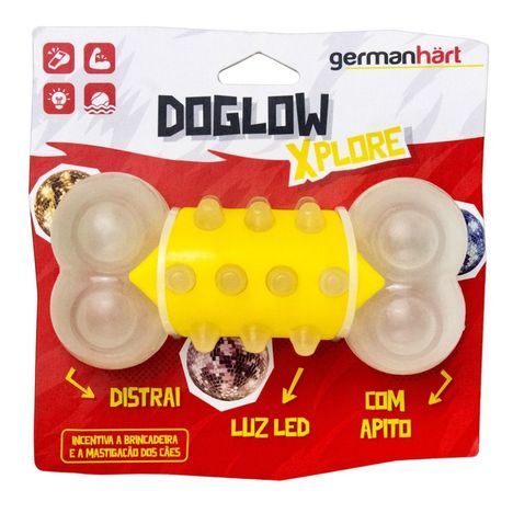Brinquedo Germanhart Xplore Doglow Osso com Led para Cães Brinquedo Germanhart Xplore Doglow Osso com Led para Cães