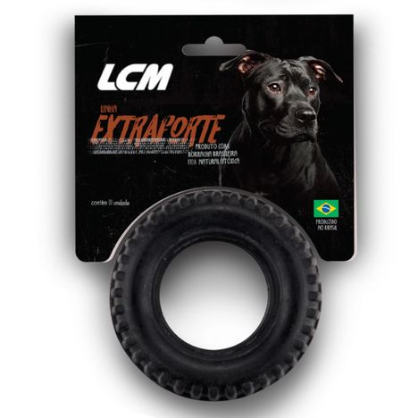 Brinquedo Pneu Mini Maciço Extraforte 100mm LCM para Cães