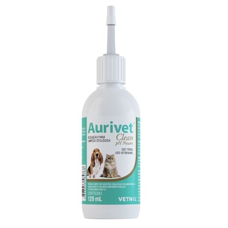 Solução Otológica Aurivet Clean pH Neutro para Cães e Gatos com 120 ml Solução Otológica Aurivet Clean pH Neutro para Cães e Gatos com 120 ml
