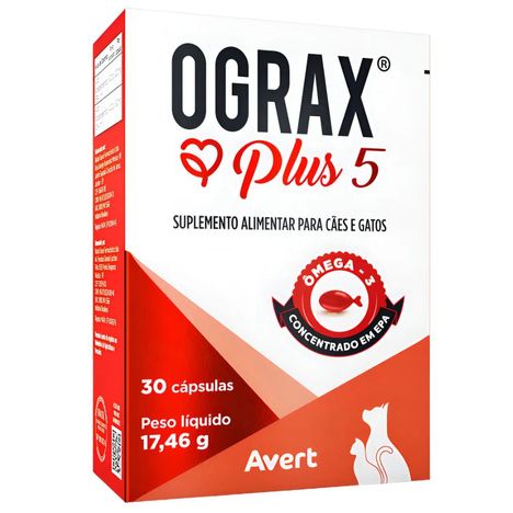 Suplemento Alimentar Avert Ograx Plus 5 para Cães e Gatos