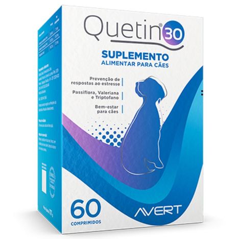 Suplemento Quetin 30 Avert Calmante Para Cães - 60 Comprimidos
