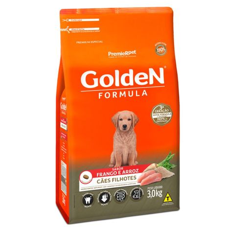 Ração Golden Fórmula Para Cães Filhotes Sabor Frango e Arroz 3 kg Ração Golden Fórmula Para Cães Filhotes Sabor Frango e Arroz 3 kg