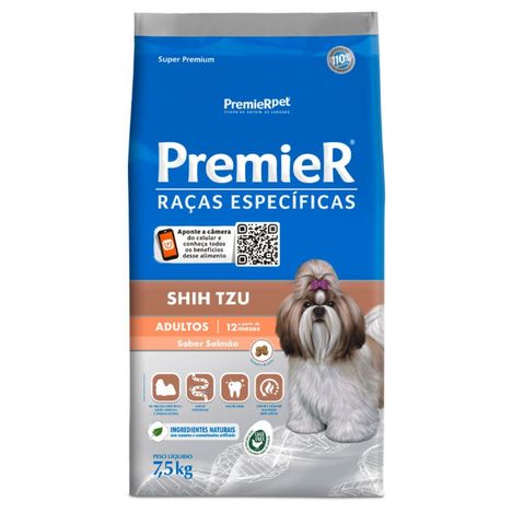 Ração Premier Raças Específicas Para Cães Shih Tzu Adultos Sabor Salmão 7,5 kg Ração Premier Raças Específicas Para Cães Shih Tzu Adultos Sabor Salmão 7,5 kg