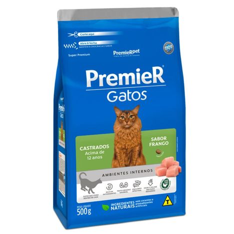Ração Premier Gatos Ambientes Internos Castrados Acima de 12 Anos 1,5 kg Ração Premier Gatos Ambientes Internos Castrados Acima de 12 Anos 1,5 kg