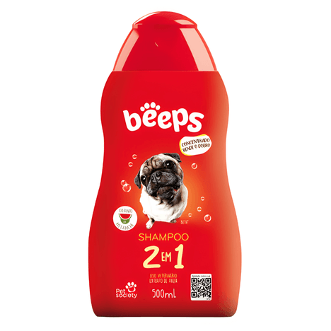 Shampoo Beeps 2 em 1 para Pelos Curtos em 500ml