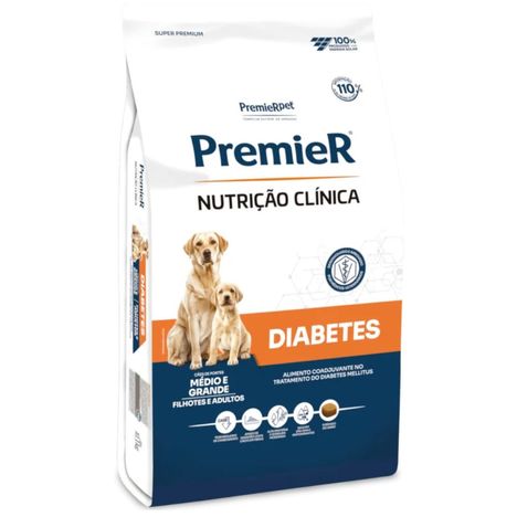 Ração Premier Nutrição Clínica Diabete Para Cães Adultos de Raças Médias e Grandes 10 kg