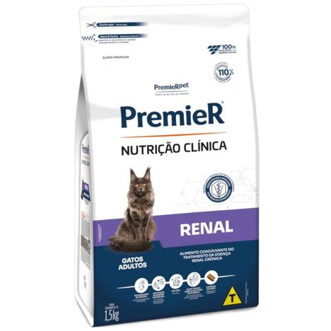 Ração Premier Nutrição Clínica Renal Para Gatos 1,5 kg Ração Premier Nutrição Clínica Renal Para Gatos 1,5 kg