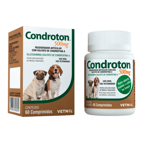 Regenerador Articular Condroton para Cães com 60 Comprimidos de 500 mg Regenerador Articular Condroton para Cães com 60 Comprimidos de 500 mg