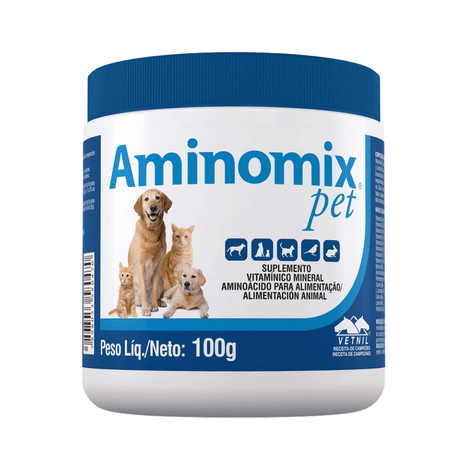 Suplemento Aminomix Pet para Cães e Gatos com 100 g Suplemento Aminomix Pet para Cães e Gatos com 100 g