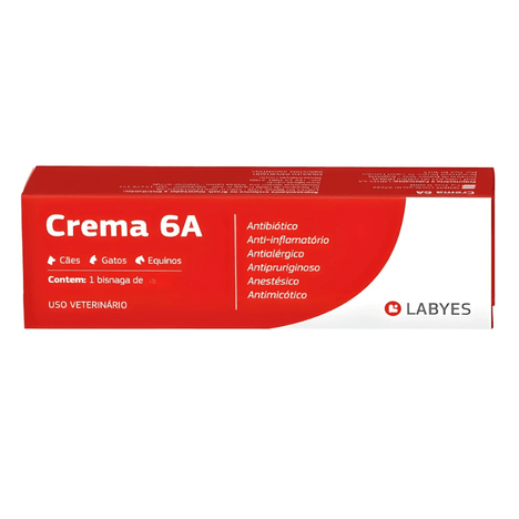 Pomada Dermatológica Crema 6A para Cães e Gatos de 15 g Pomada Dermatológica Crema 6A para Cães e Gatos de 15 g