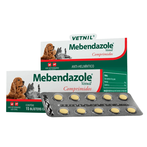 Vermífugo Mebendazole em Blister com 10 Comprimidos Vermífugo Mebendazole em Blister com 10 Comprimidos