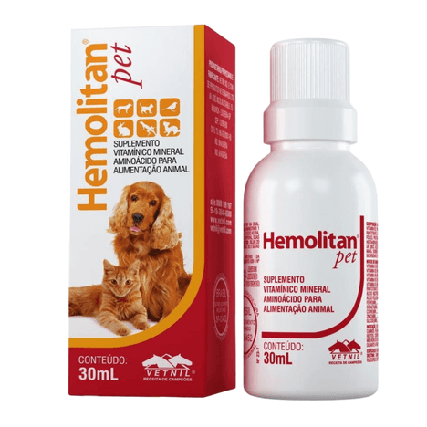 Suplemento Hemolitan Pet para Cães e Gatos com 30 ml Suplemento Hemolitan Pet para Cães e Gatos com 30 ml