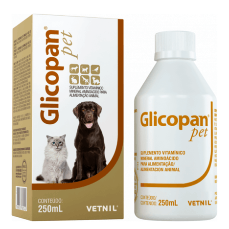 Suplemento Glicopan Pet para Cães e Gatos com 250 ml Suplemento Glicopan Pet para Cães e Gatos com 250 ml